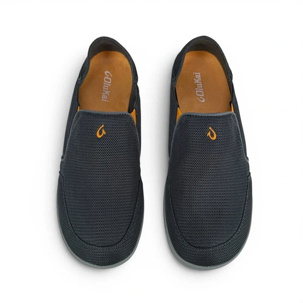OluKai Nohea Mesh Slip On‎ Shoes Mens 10.5 Dark Shadow Gray Comfort Casual 10188